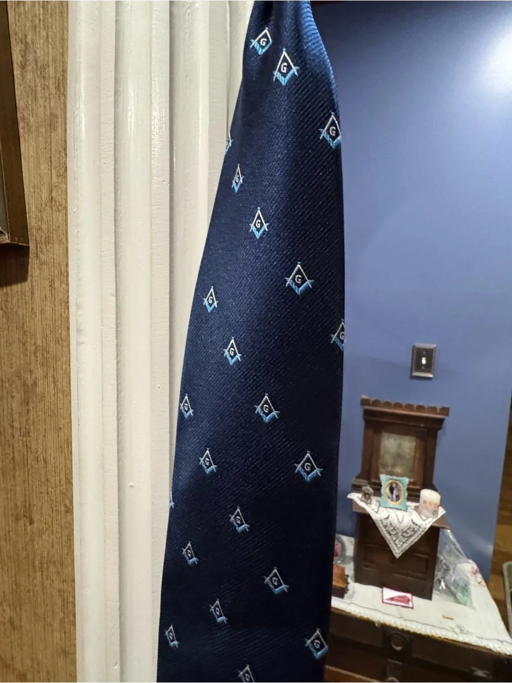 Men's Freemason Navy Tie by C.J. Andrews